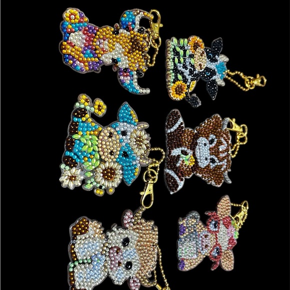 Colorful Animal Keychains with Rhinestones - Picture 3 of 8